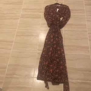 Zara Long Patterned Wrap Dress